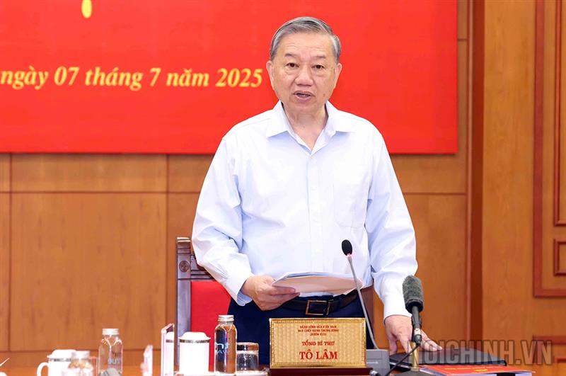 Đồng chí Tổng Bí thư Tô Lâm, Trưởng Ban Chỉ đạo phát biểu tại Phiên họp 28 Ban Chỉ đạo Trung ương về phòng chống tham nhũng, lãng phí, tiêu cực