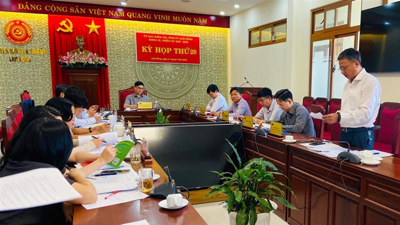 Quang cảnh Kỳ họp thứ 28 của Uỷ ban Kiểm tra Tỉnh uỷ Lâm Đồng. Ảnh: baolamdong.vn