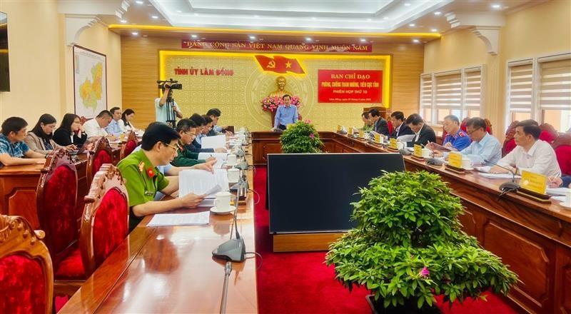 Quang cảnh Phiên họp thứ 10 của Ban Chỉ đạo PCTNTC tỉnh
