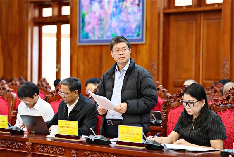 Đồng chí Nguyễn Hồng Hải - Uỷ viên Ban Thường vụ Tỉnh ủy, Phó Chủ tịch UBND tỉnh Bình Thuận phát biểu