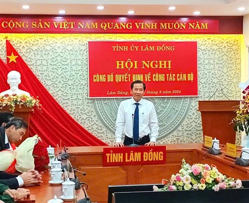 Quyền Bí thư Tỉnh ủy tại buổi gặp mặt và làm việc với lãnh đạo, cán bộ, công chức Ban Nội chính Tỉnh ủy Lâm Đồng