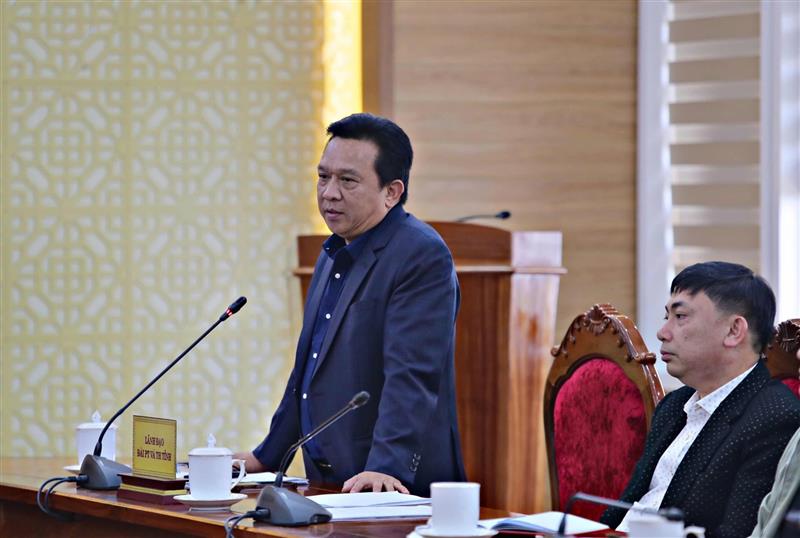 Nhà báo Nguyễn Tấn Lộc - Giám đốc Đài Phát thanh - Truyền hình Lâm Đồng phát biểu