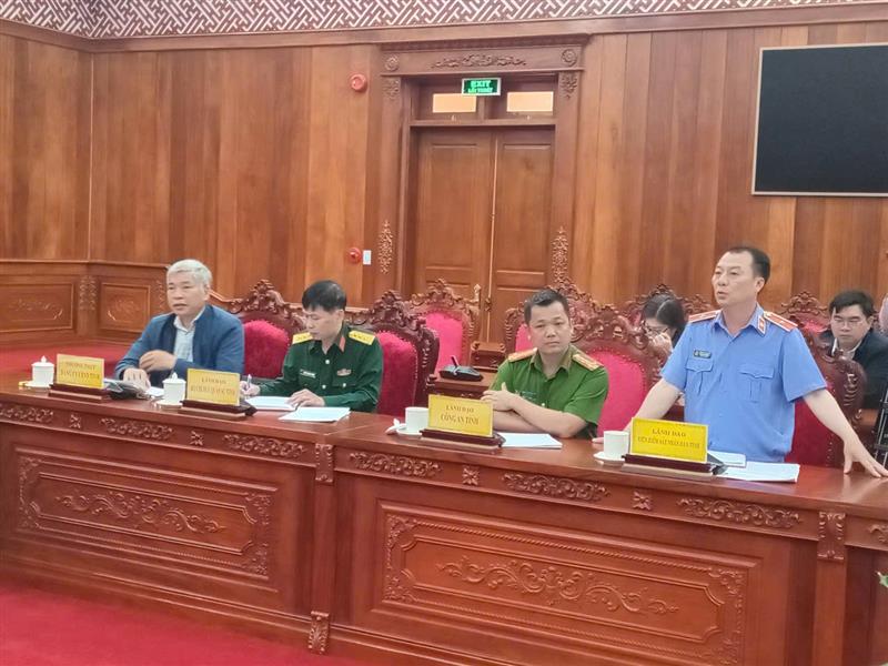 Viện trưởng Viện Kiểm sát nhân dân tỉnh Nguyễn Thành Minh phát biểu tại Hội nghị