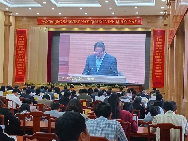 Toàn cảnh tại điểm cầu Hội trường Tỉnh ủy Lâm Đồng