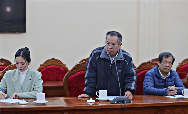 Nhà báo Nguyễn Hữu Phúc - Trưởng Phòng Thời sự Đài Phát thanh - Truyền hình tỉnh phát biểu