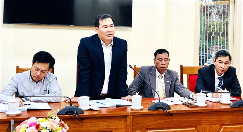 Đồng chí Nguyễn Doãn Mỹ, Trưởng phòng theo dõi công tác phòng, chống tham nhũng phát biểu tại buổi làm việc