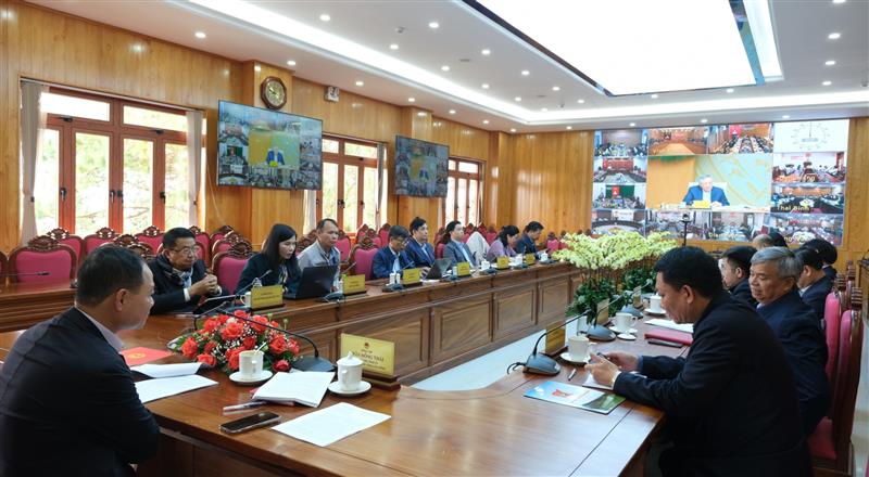 Quang cảnh hội nghị tại điểm cầu tỉnh Lâm Đồng