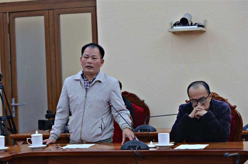 Nhà báo Nguyễn Tấn Sỹ - Trưởng Phòng Chuyên mục và Văn nghệ - Giải trí Đài Phát thanh - Truyền hình Lâm Đồng phát biểu