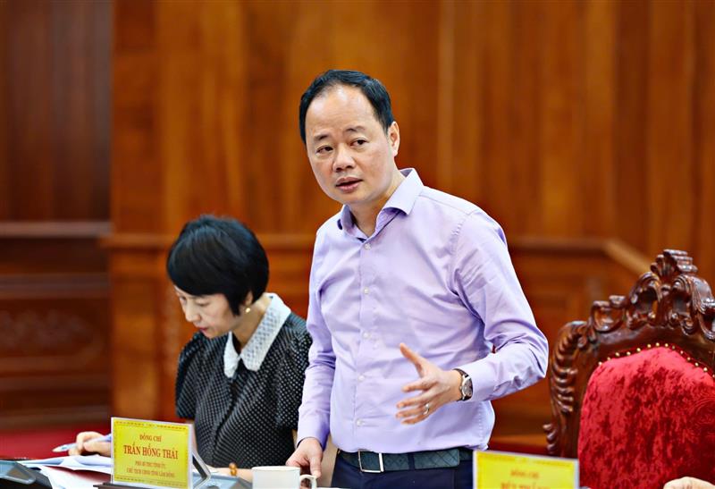 Đồng chí Trần Hồng Thái - Phó Bí thư Tỉnh uỷ, Chủ tịch UBND tỉnh Lâm Đồng phát biểu