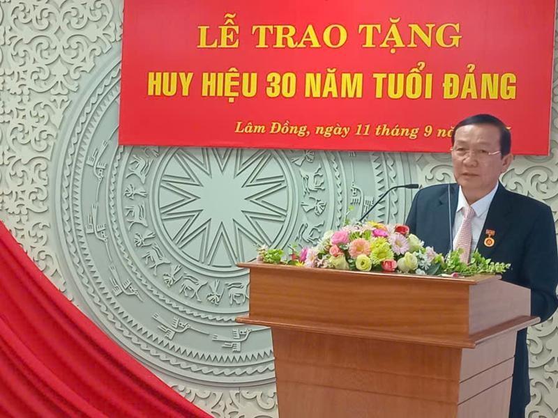 Đồng chí Nguyễn Văn Hoàng phát biểu tại buổi Lễ