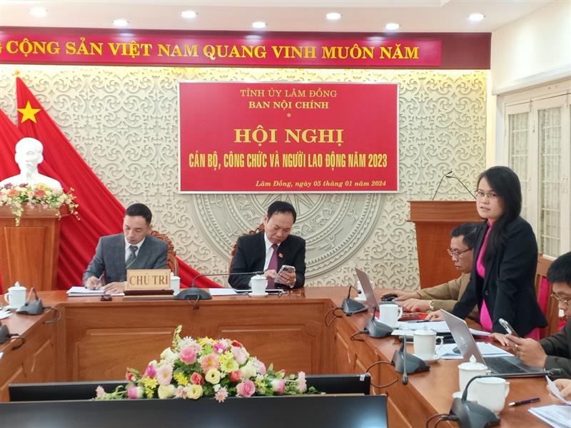 Phát biểu của đồng chí Trịnh Thị hồng Lâm - Trưởng phòng theo dõi công tác nội chính 