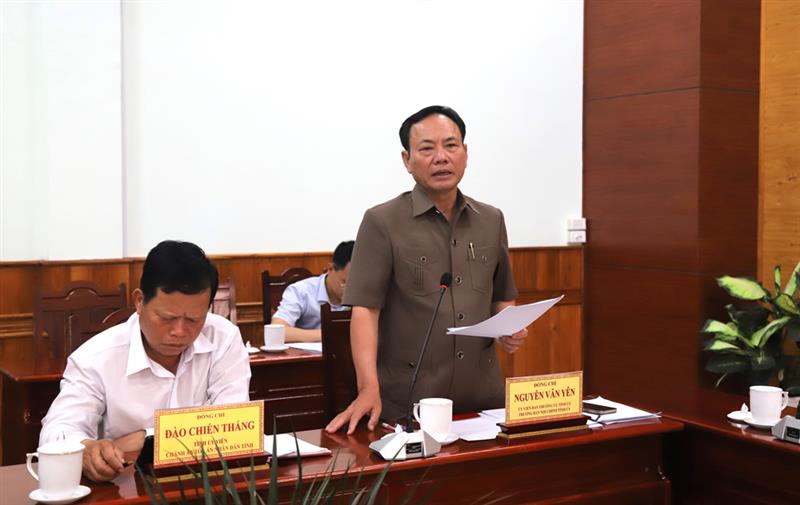 Đồng chí Nguyễn Văn Yên – Ủy viên Ban Thường vụ Tỉnh ủy, Trưởng Ban Nội chính Tỉnh ủy Lâm Đồng phát biểu tại buổi làm việc