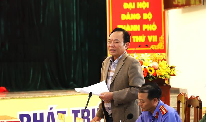 Trưởng Ban Nội chính Tỉnh ủy Lâm Đồng Nguyễn Văn Yên phát biểu tại buổi làm việc