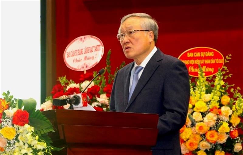 Chánh án TANDTC Nguyễn Hoà Bình phát biểu chỉ đạo tại Hội nghị. Ảnh: TH.