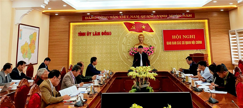 Toàn cảnh Hội nghị giao ban các cơ quan nội chính  tỉnh Lâm Đồng năm 2022