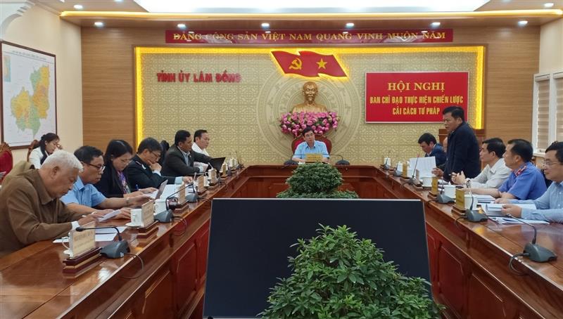 Quang cảnh Hội nghị đánh giá kết quả công tác cải cách tư pháp năm 2023 trên địa bàn tỉnh Lâm Đồng