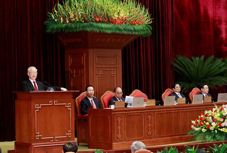 Tổng Bí thư Nguyễn Phú Trọng tại Hội nghị lần thứ sáu Ban Chấp hành Trung ương Đảng khóa XIII 